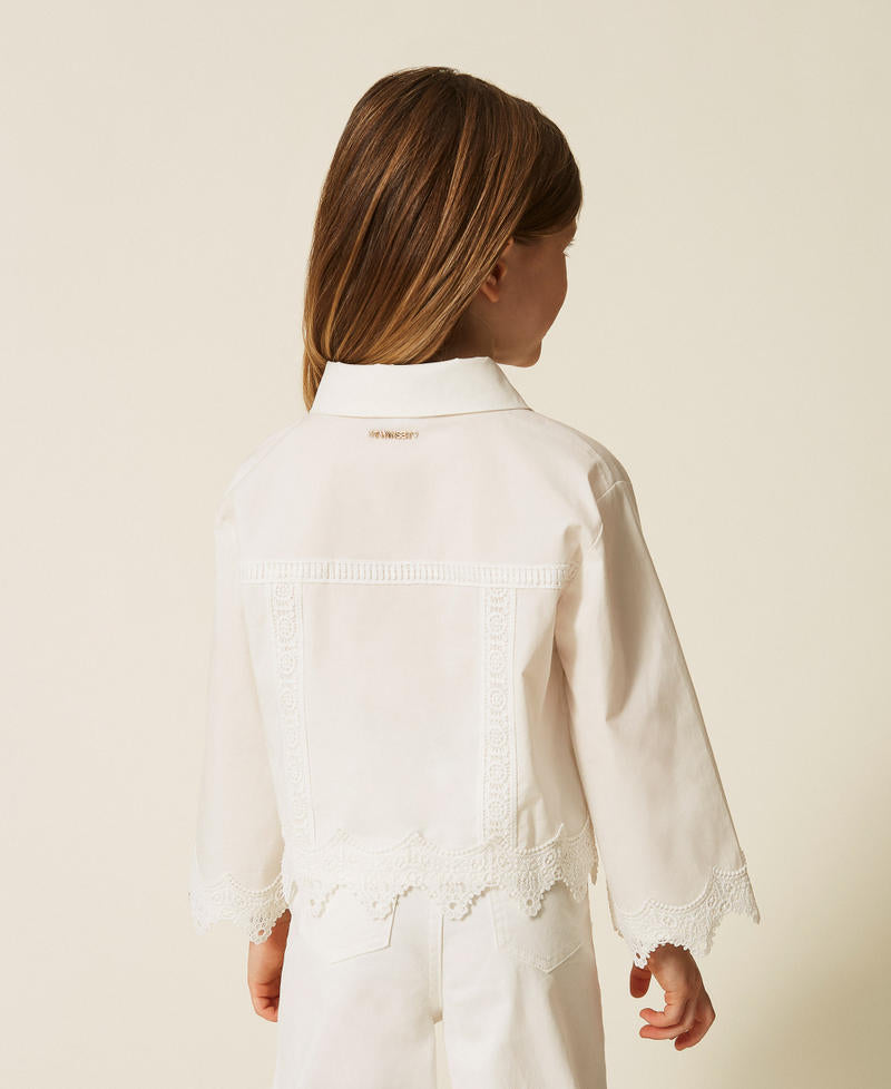 Camicia baby in popeline con pizzo