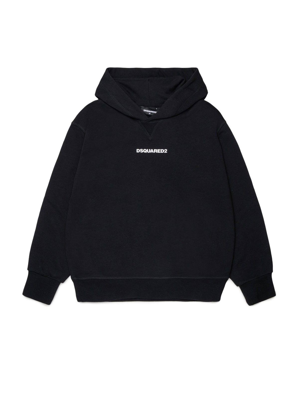 Felpa con cappuccio e piccolo logo per ragazzi - Nero