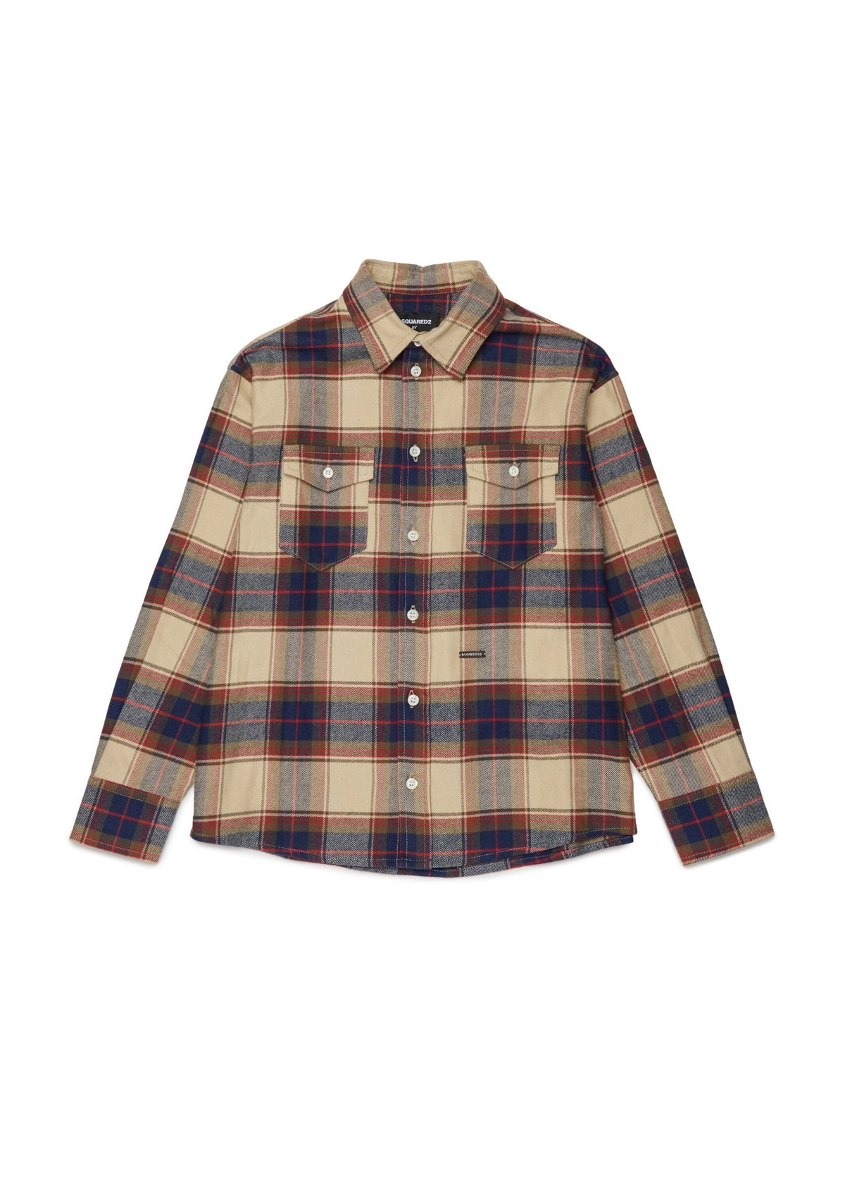 Camicia a quadri con tasche a pattina per ragazzo