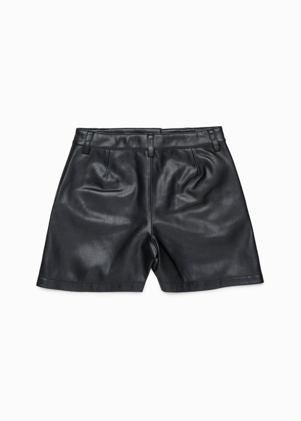 Short effetto spalmato con logo in rilievo per ragazza