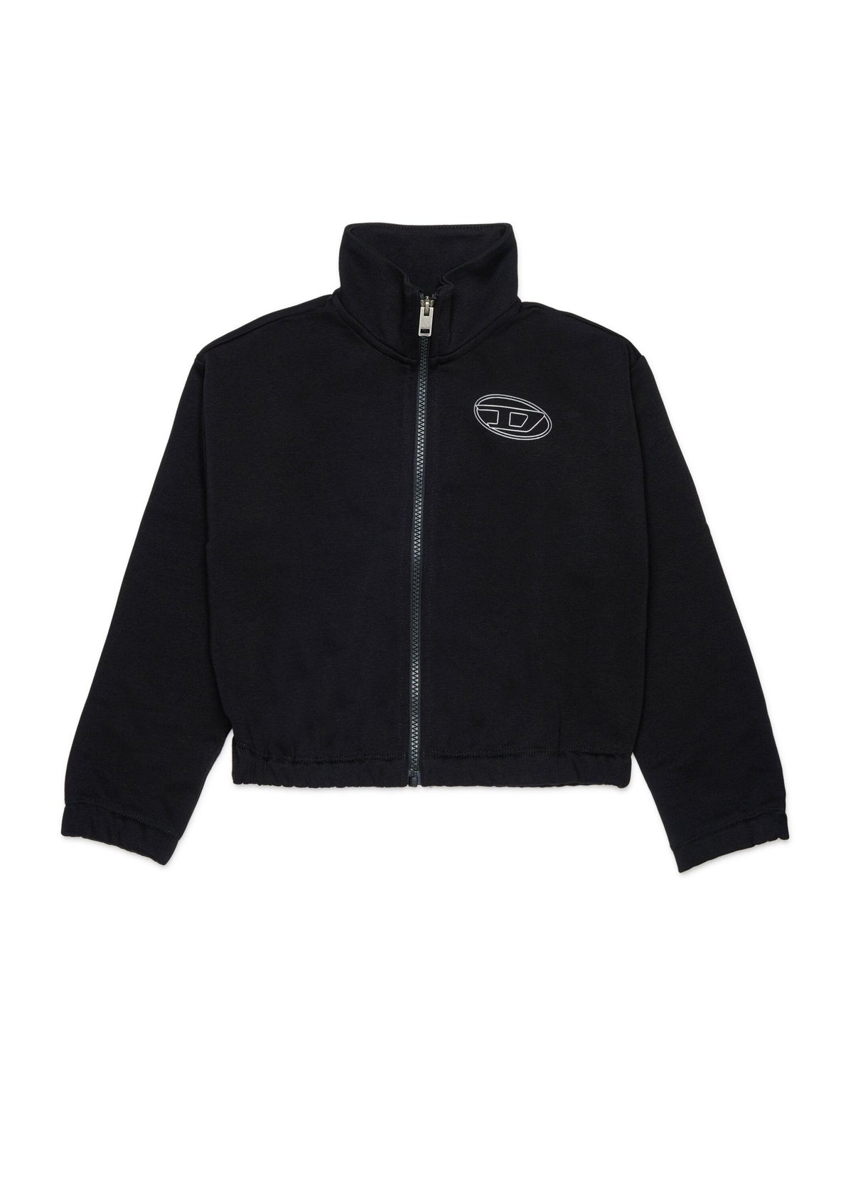Felpa cropped con zip intera e collo alto per ragazza