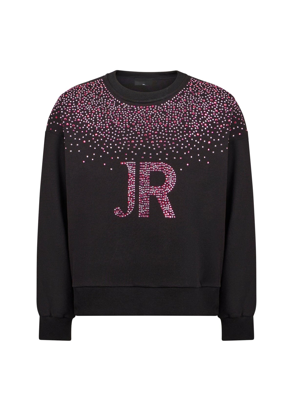 Richmond Junior Felpa girocollo con logo JR in strass - Black
