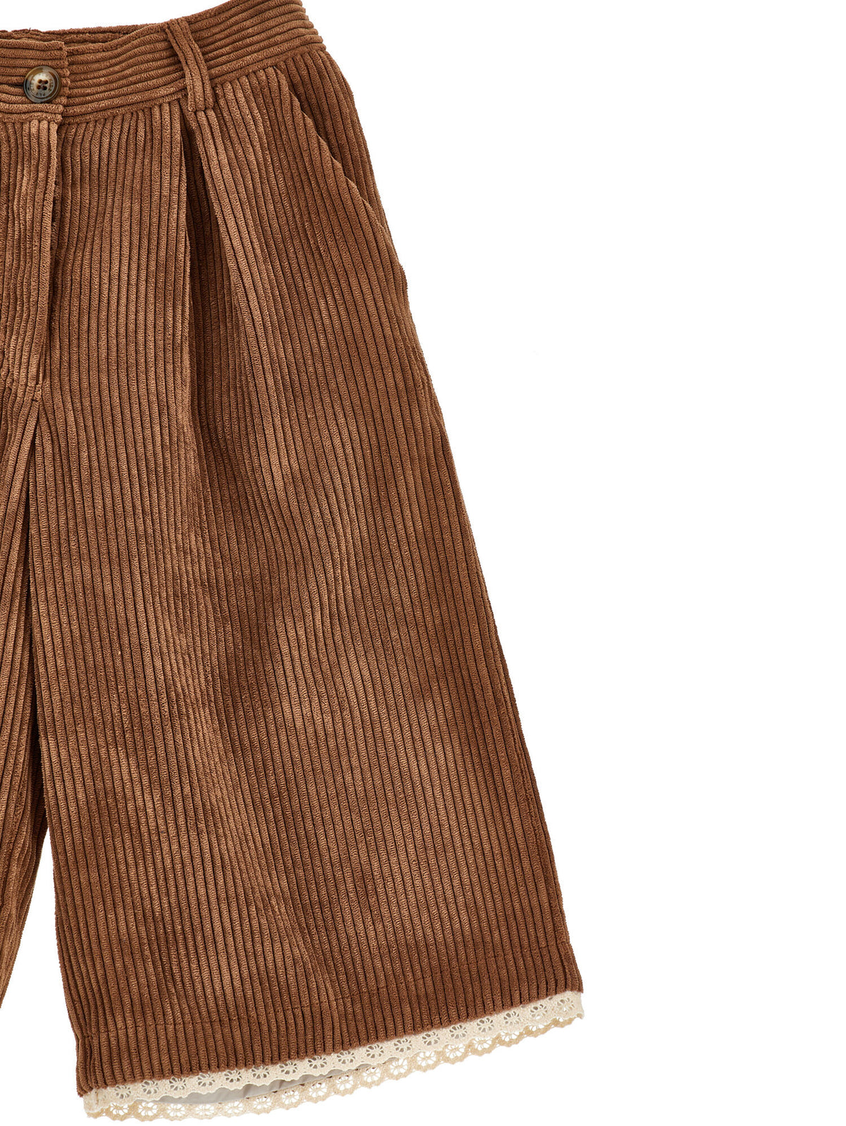 Pantaloni Velluto con Merletto