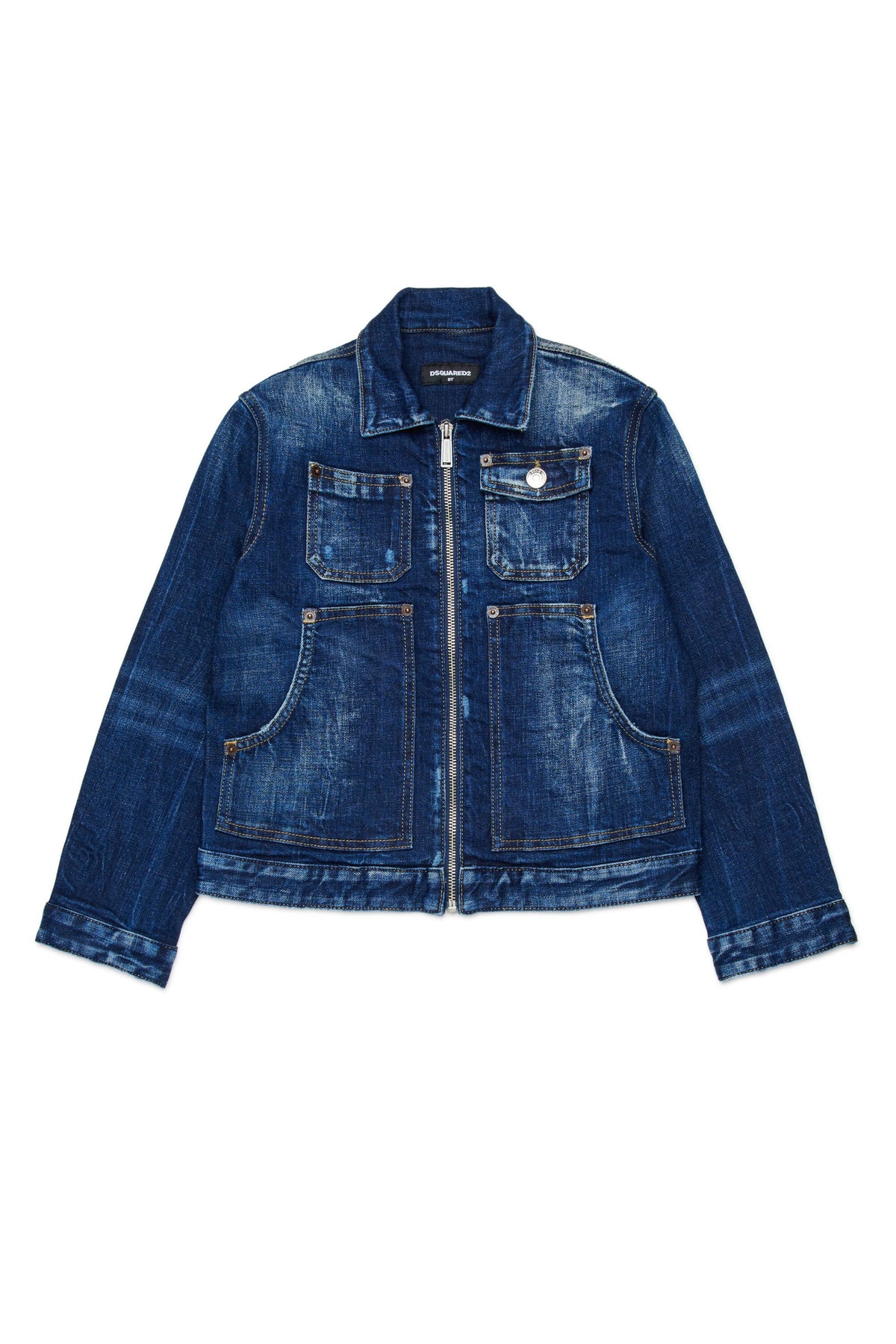 Giacca denim con logo stampato