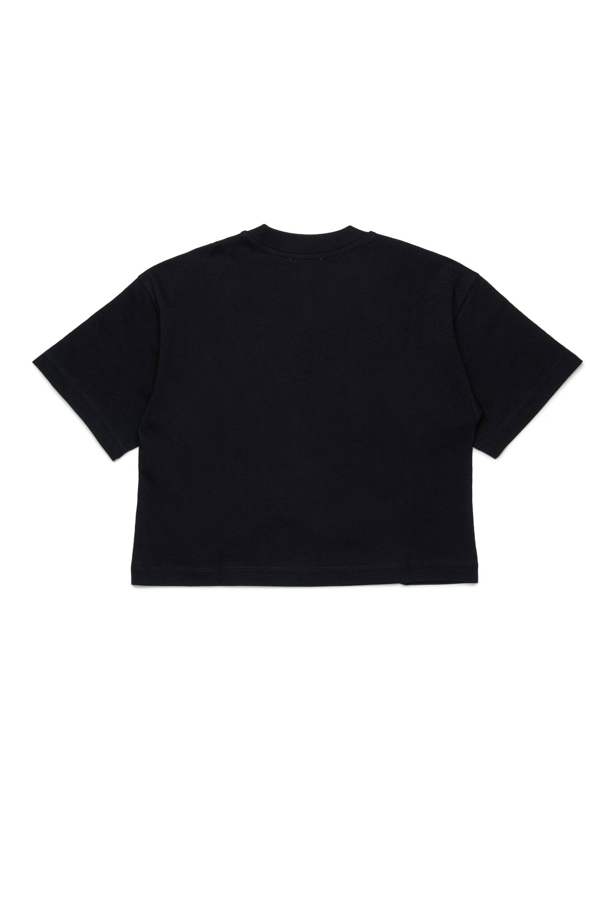 T-shirt boxy in jersey con logo Oval D
