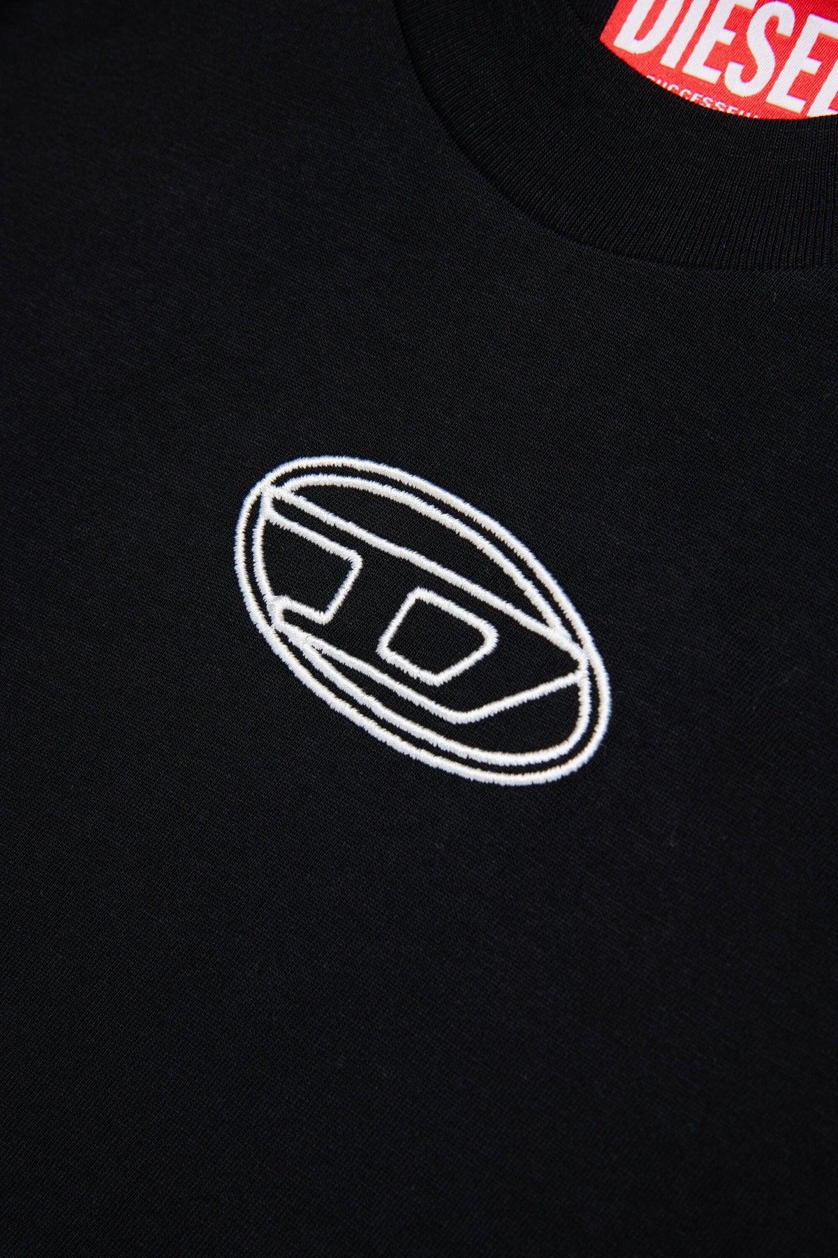 T-shirt boxy in jersey con logo Oval D