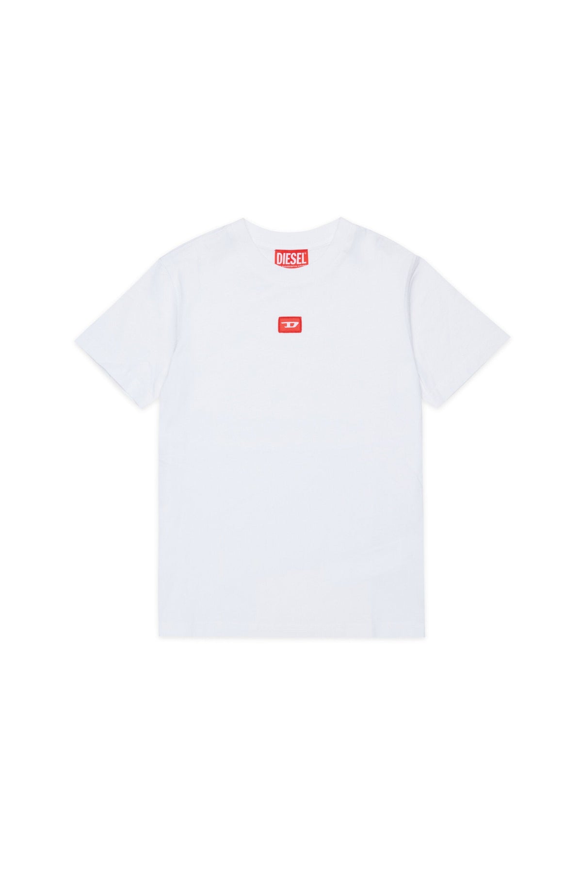 T-shirt in jersey con patch D rossa