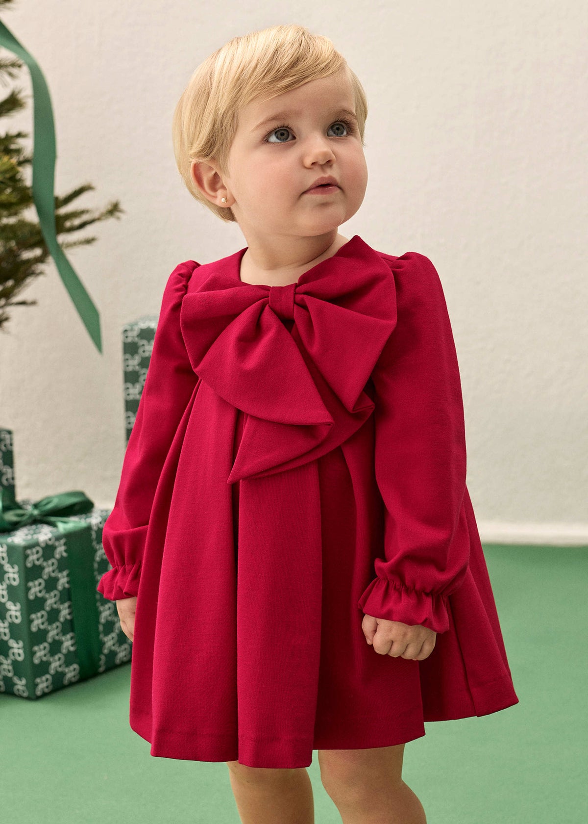 Abito Fiocco Neonata - Rosso