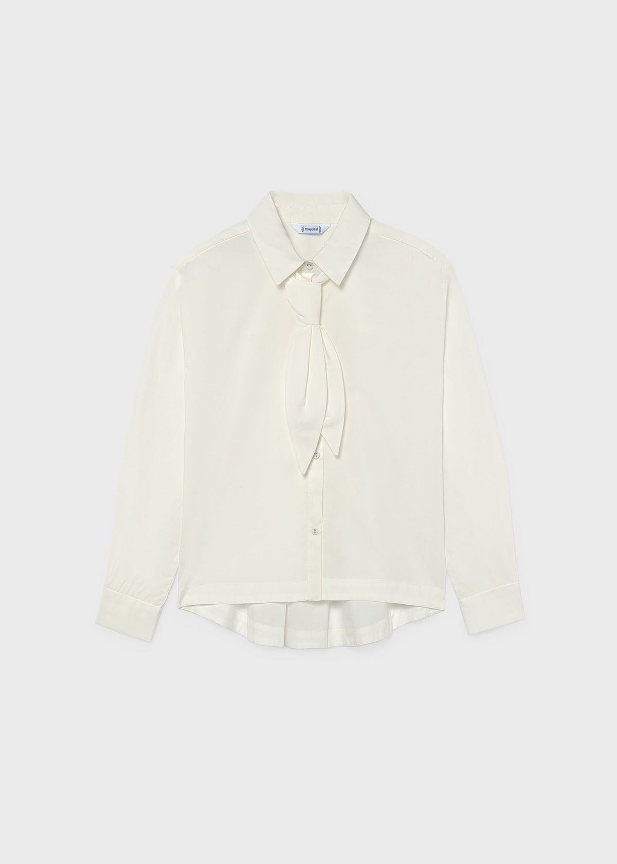 Blusa con cravatta ragazza - Panna