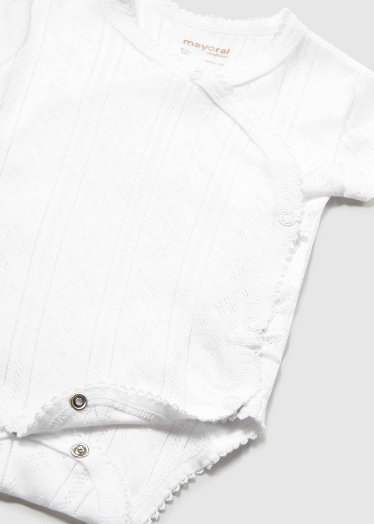 Body manica corta traforato neonata - Bianco