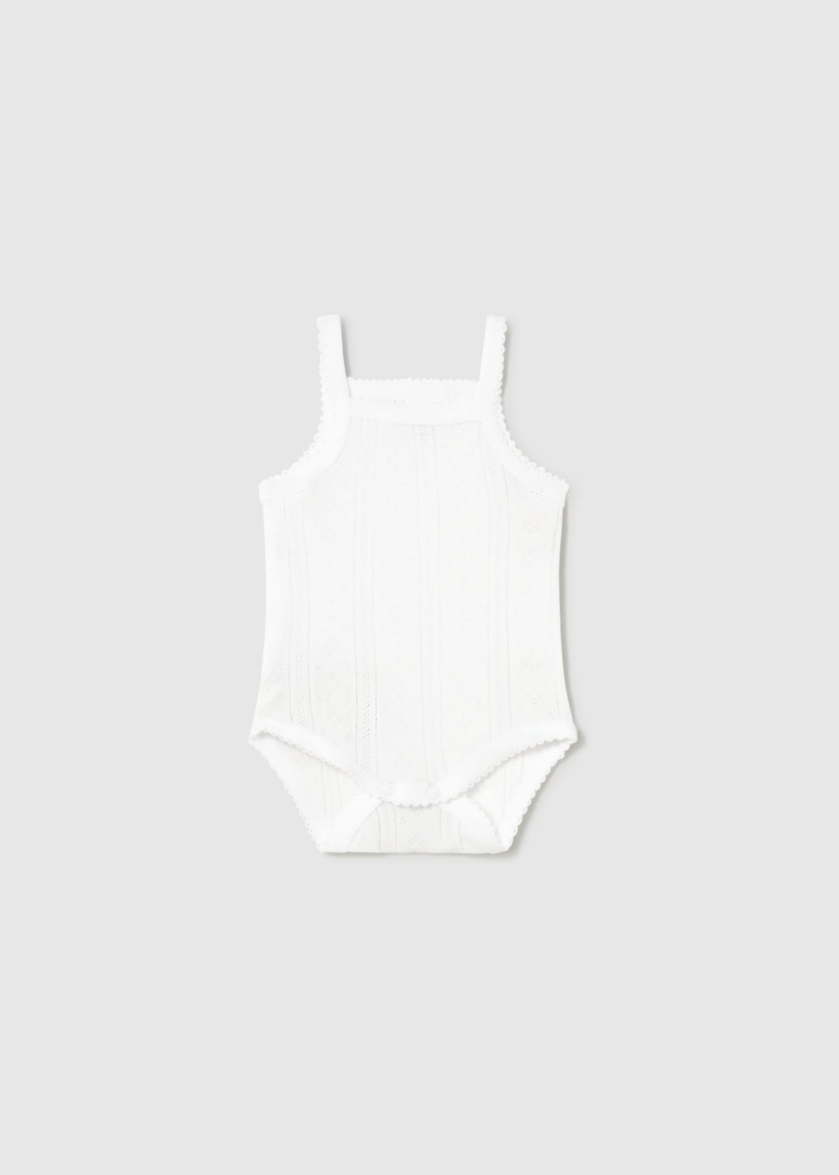 Body traforato con bretelle neonata - Bianco