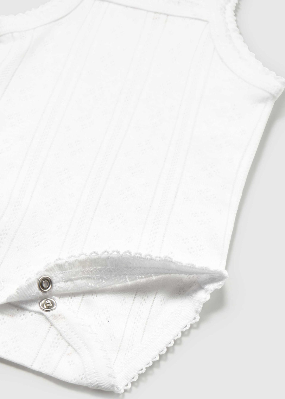 Body traforato con bretelle neonata - Bianco