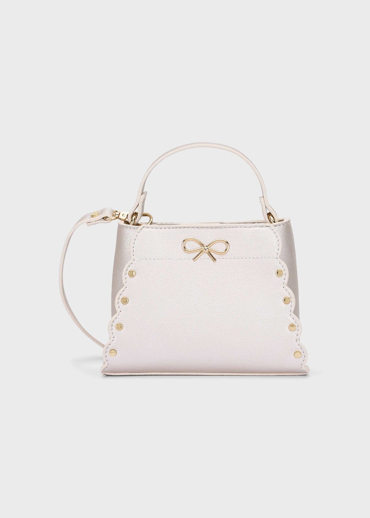 Borsa similpelle fiocco bambina - Champagne