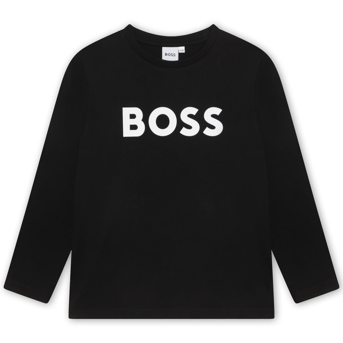 BOSS Kids Maglia a maniche lunghe in cotone con logo - Nero