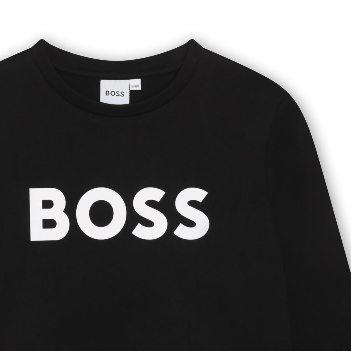 BOSS Kids Maglia a maniche lunghe in cotone con logo - Nero