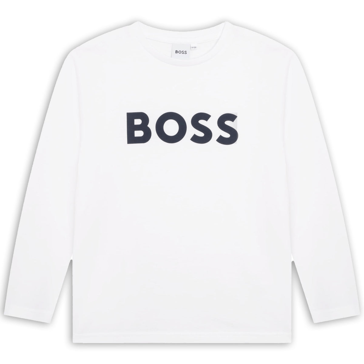 BOSS Kids Maglia a maniche lunghe in cotone con logo - Bianco