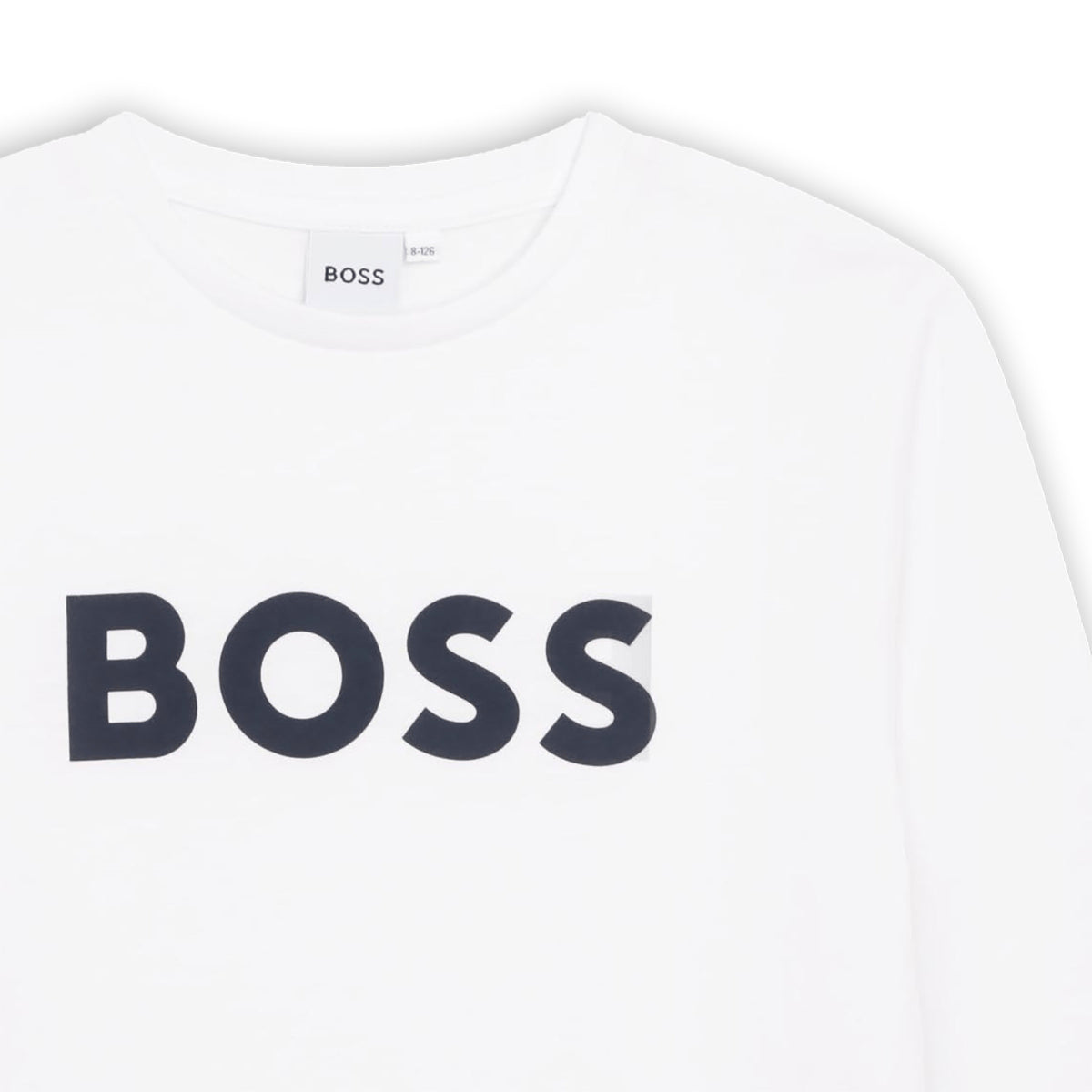 BOSS Kids Maglia a maniche lunghe in cotone con logo - Bianco