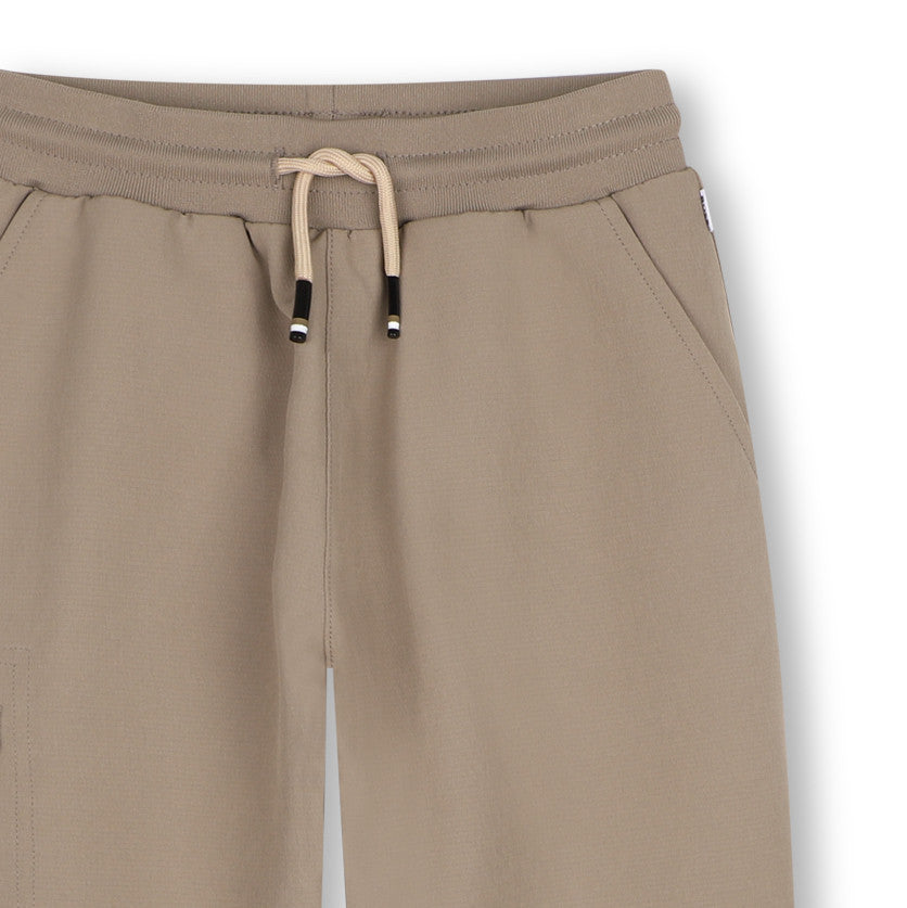 BOSS Kids Pantaloni jogging tapered con logo ricamato - Grigio