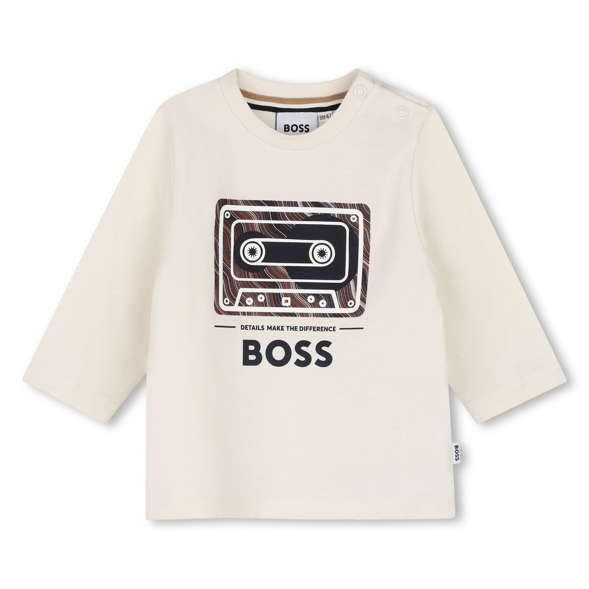 BOSS Kids Maglia a maniche lunghe con stampa grafica - Avorio