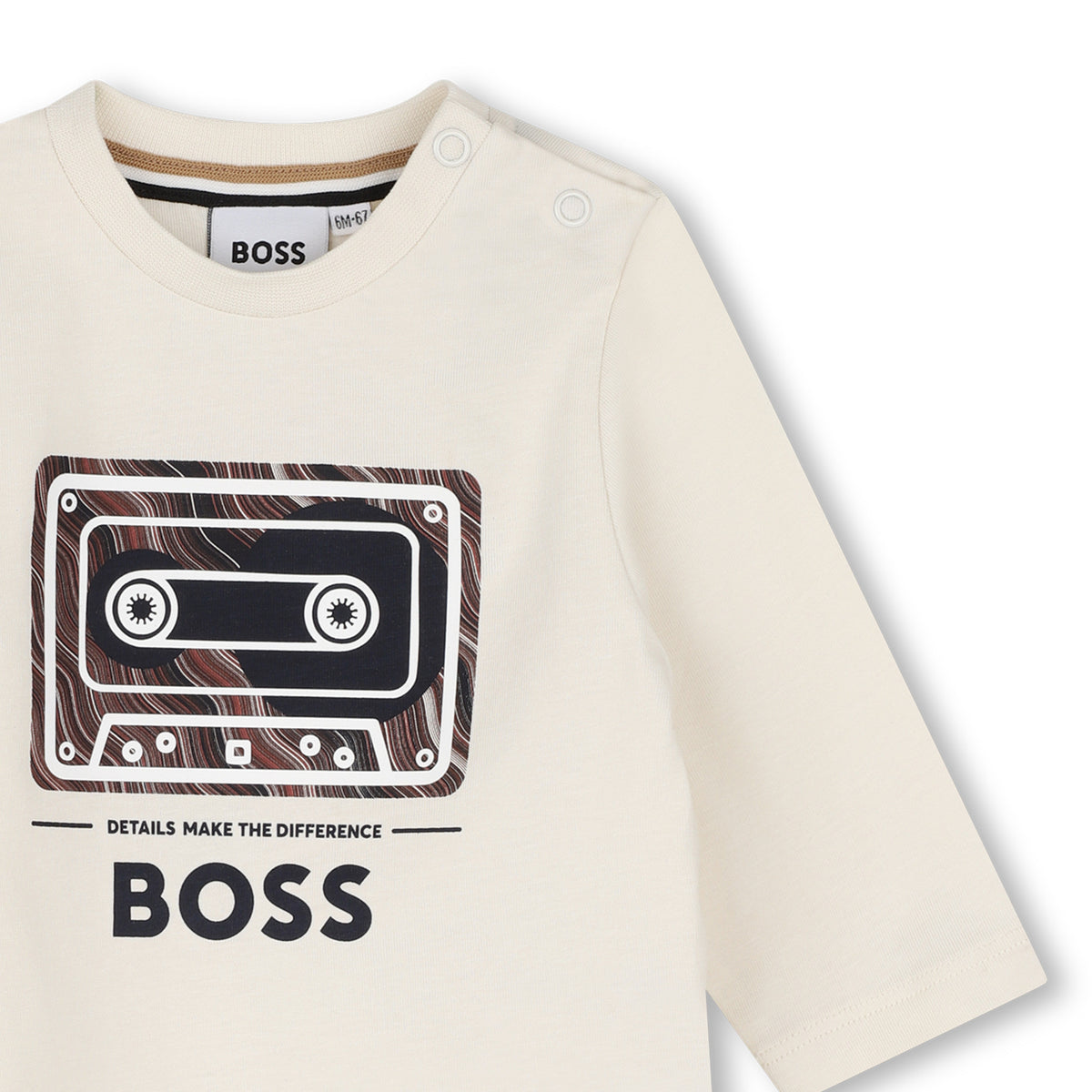 BOSS Kids Maglia a maniche lunghe con stampa grafica - Avorio