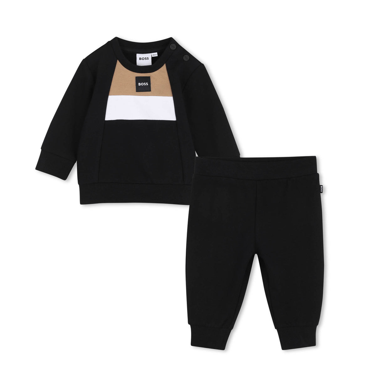 BOSS Kids Set felpa e pantaloni in cotone - Nero