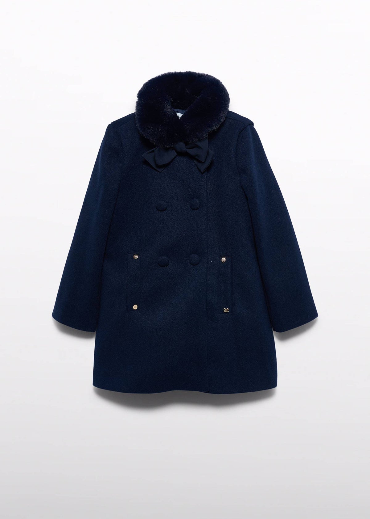Cappotto Panno Bambina - Navy