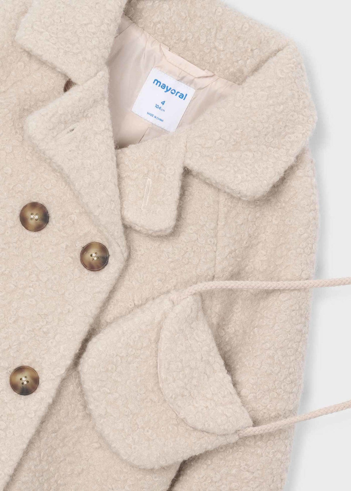 Cappotto teddy con borsa bambina - Biscotto