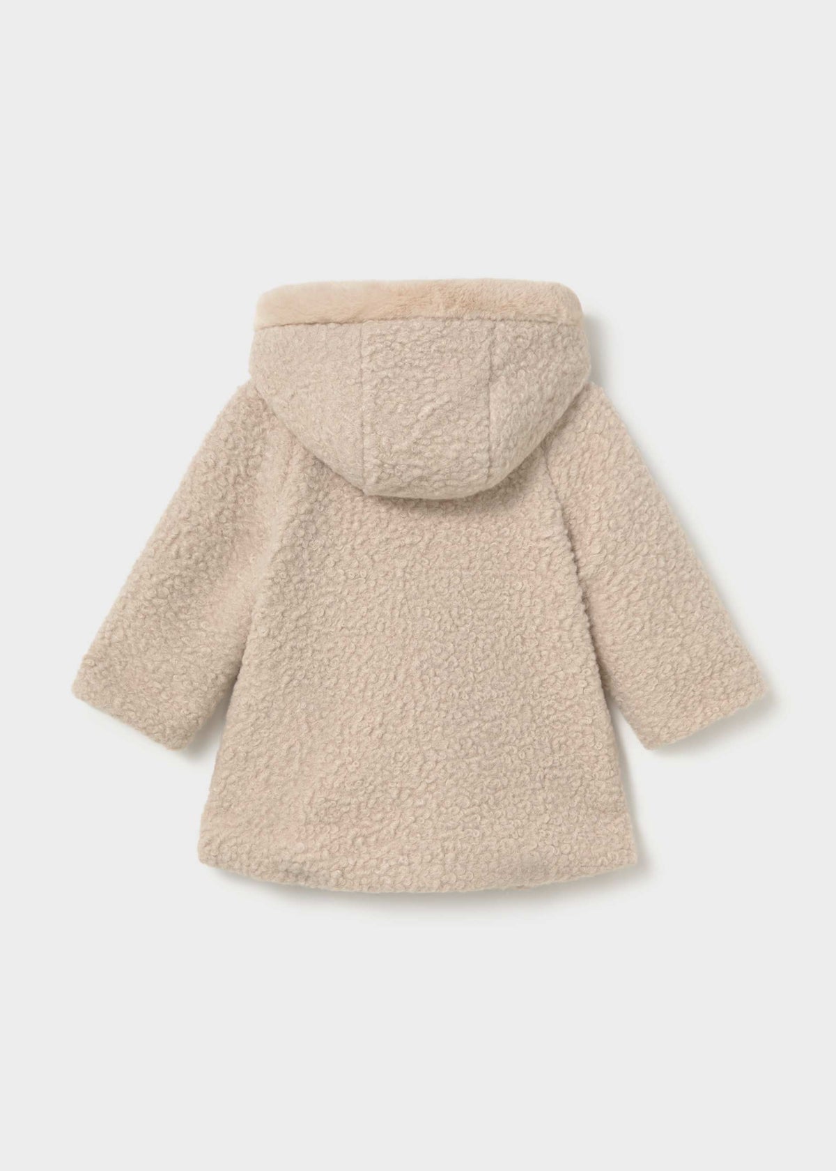 Cappotto teddy con cappuccio neonata - Biscotto