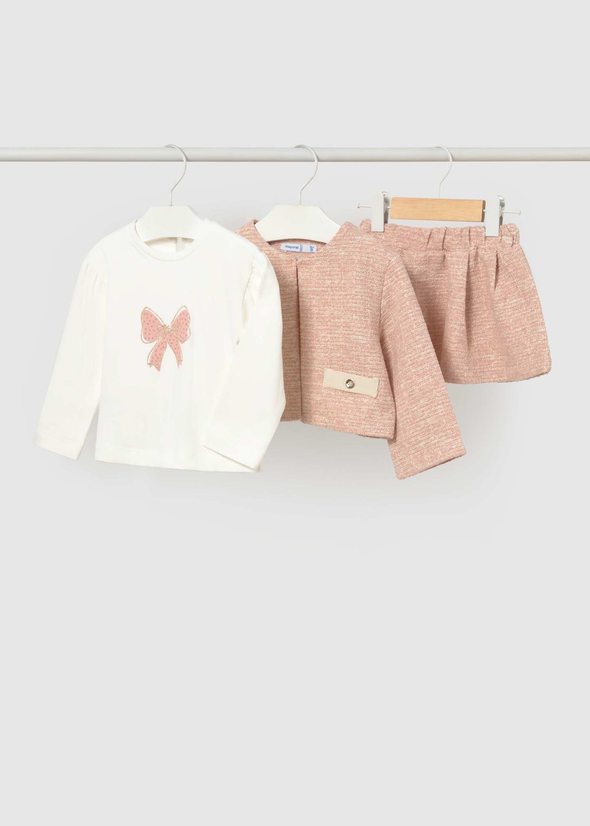 Completo 3 pezzi fiocco neonata - Petisui