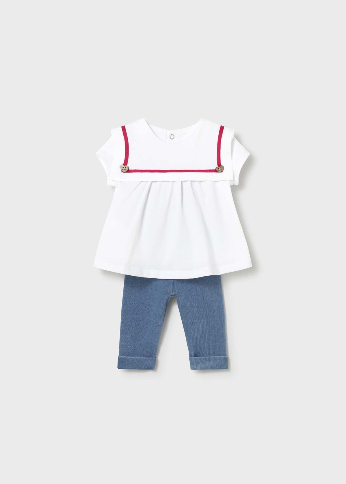 Completo 4 pezzi bambola neonata - Rosso