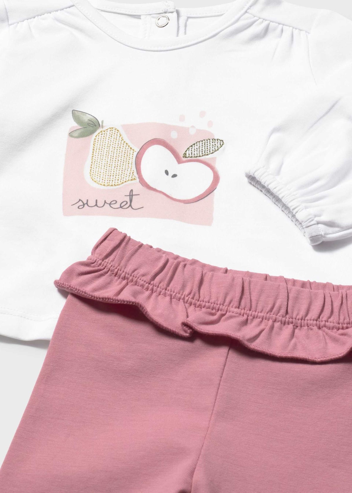 Completo 4 pezzi manica lunga neonata - Rose
