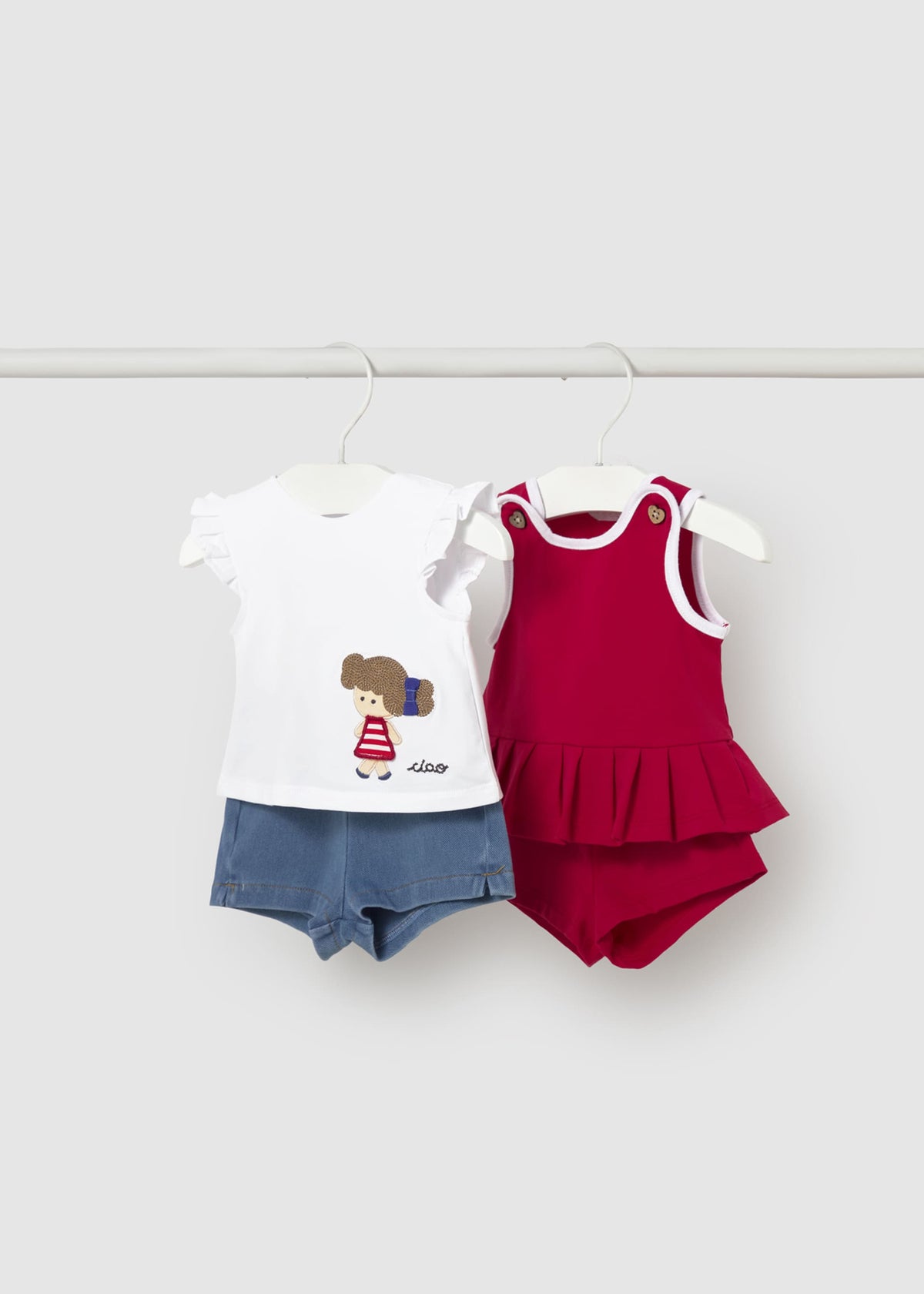 Completo 4 pezzi neonata - Rosso