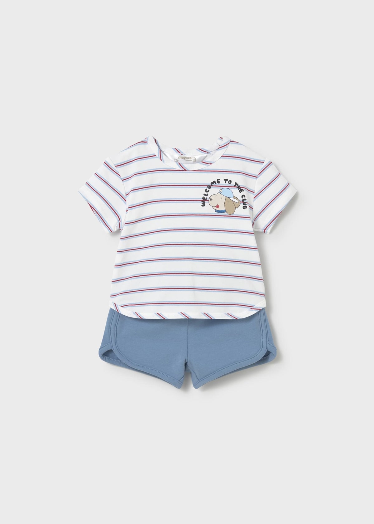 Completo 4 pezzi righe neonato - Rosso