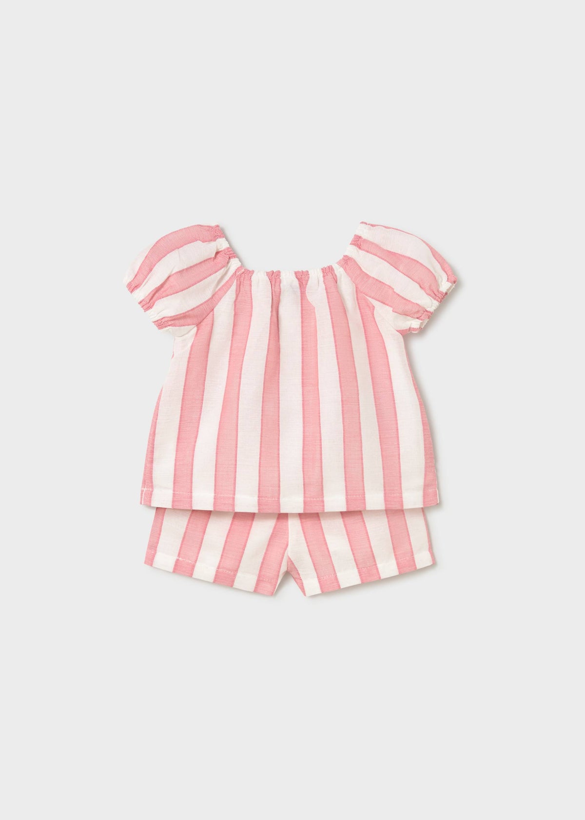 Completo a righe bermuda e blusa neonata