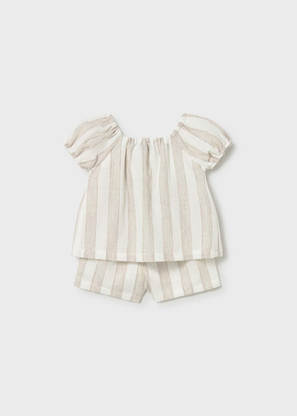 Completo a righe bermuda e blusa neonata
