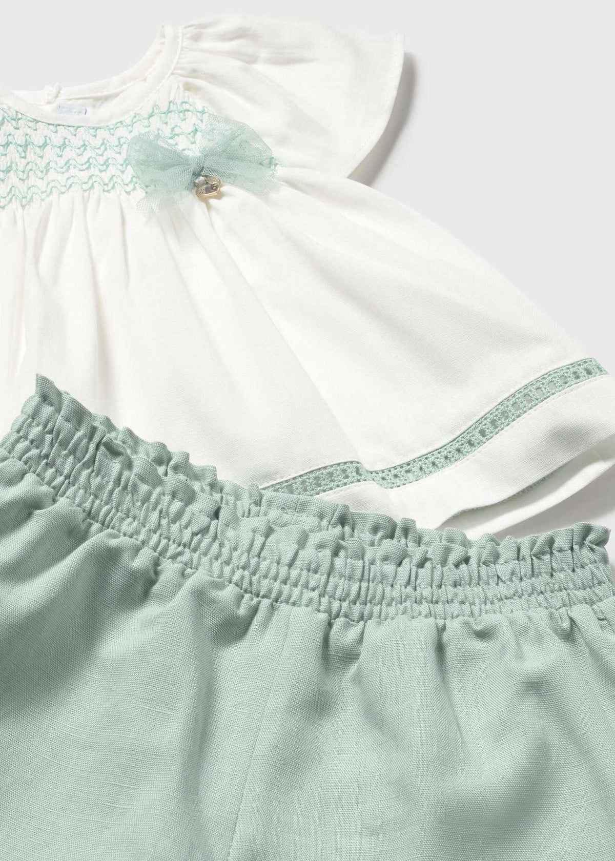 Completo bermuda e blusa neonata