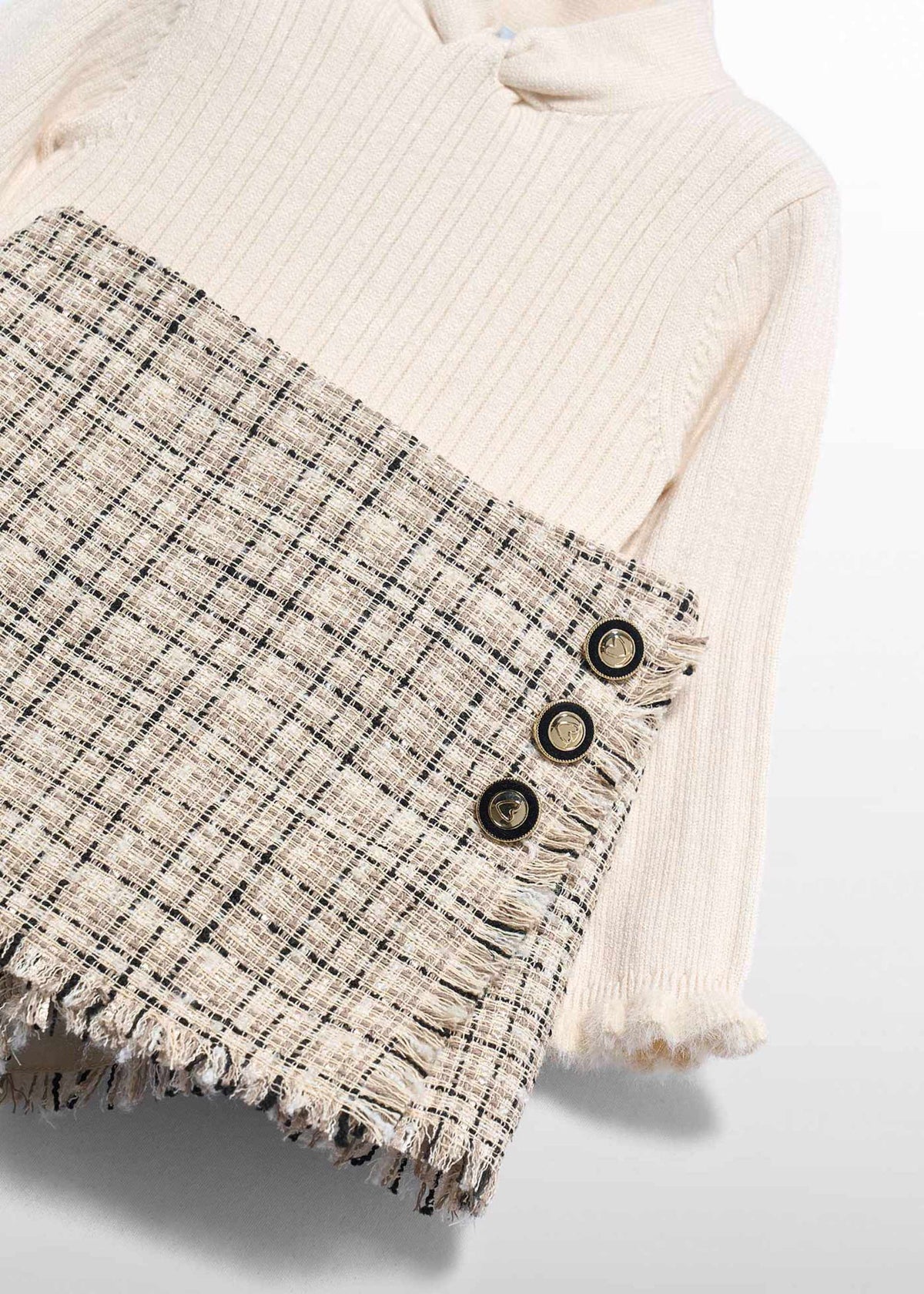 Completo Bermuda Tweed Neonata - Marzapane
