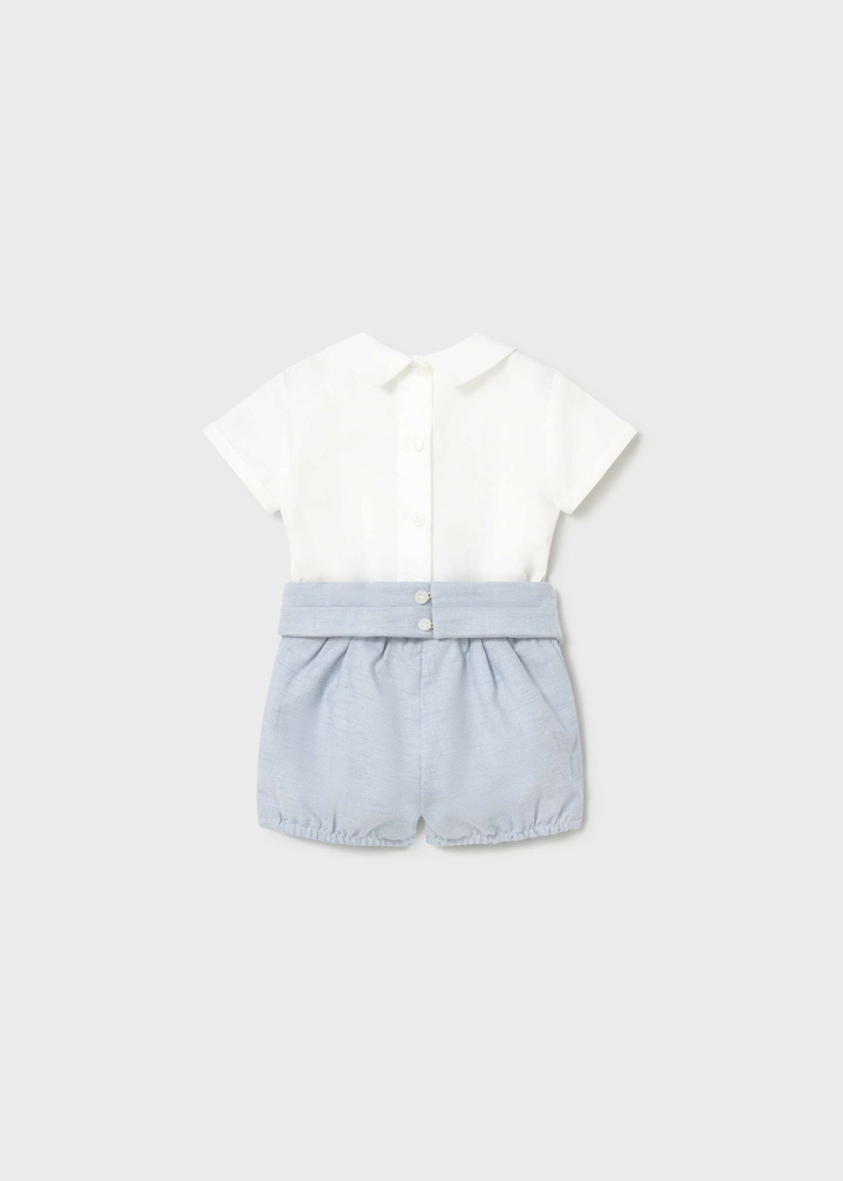 Completo cerimonia pantaloncino e camicia neonato - Polvere
