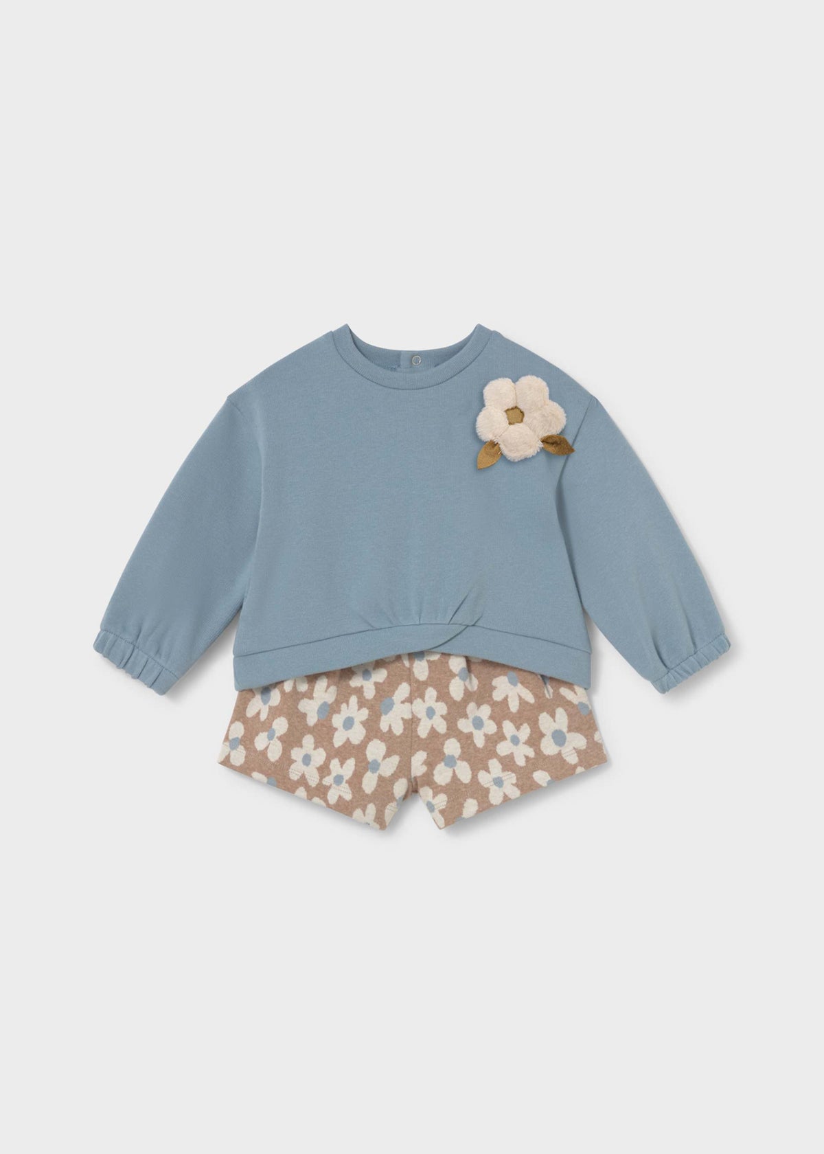 Completo con bermuda fiore bimba - Colibri