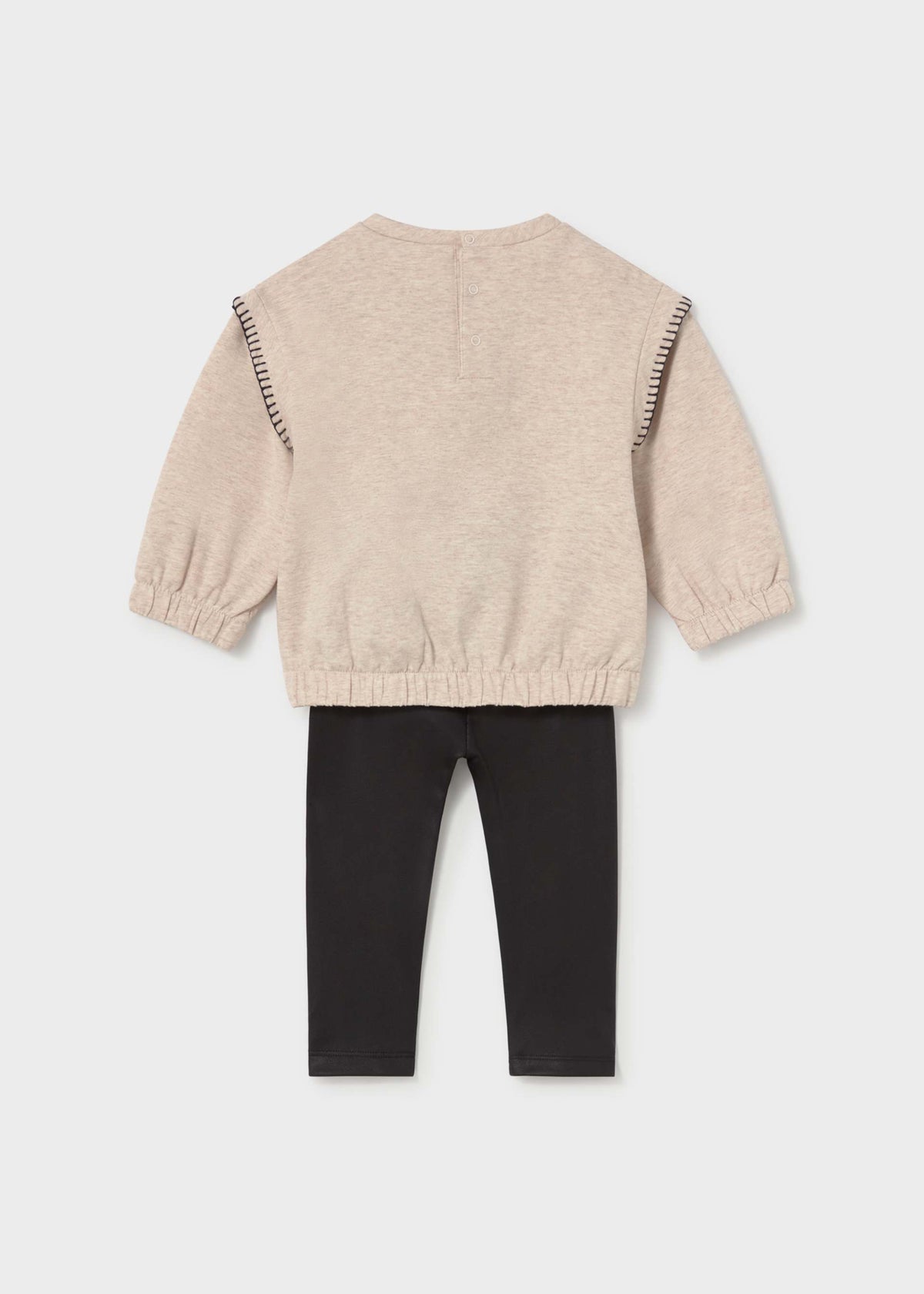 Completo felpa e leggings neonata - Nero