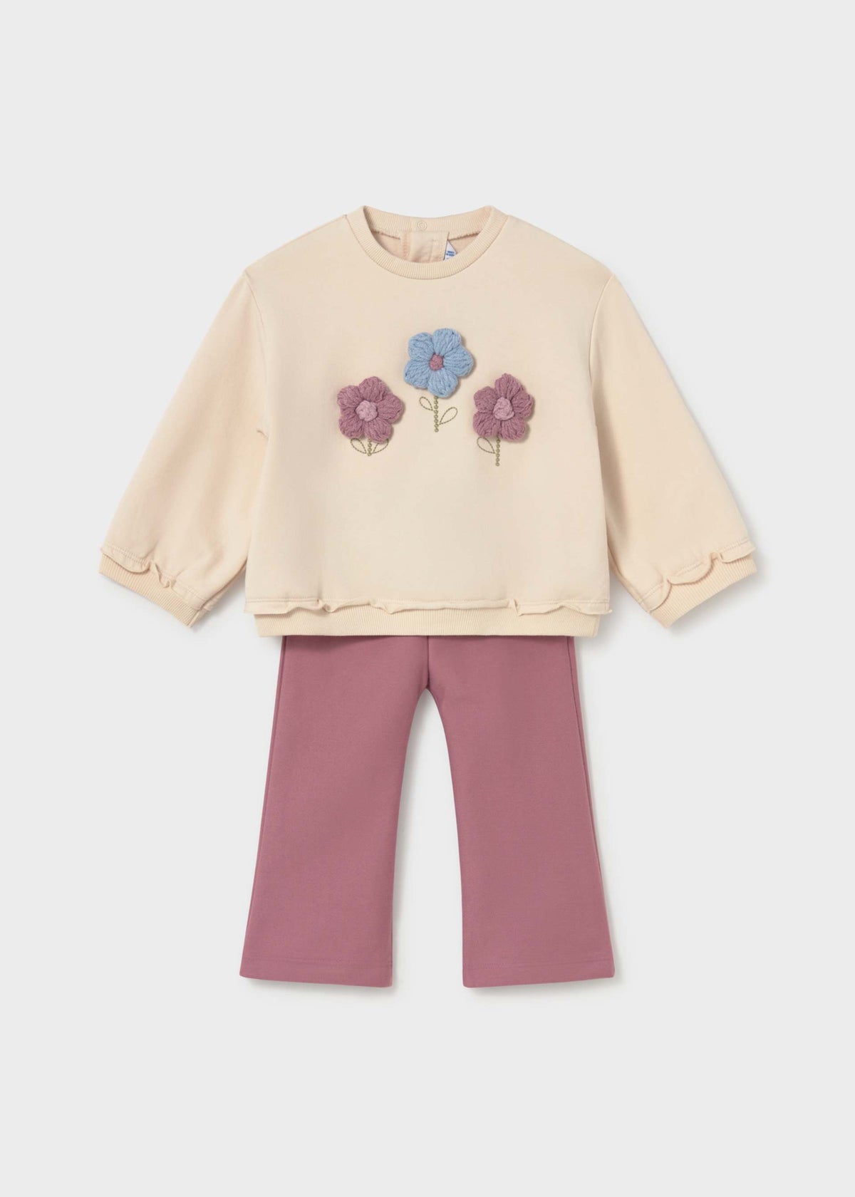 Completo felpa e pantaloni neonata - Violetta