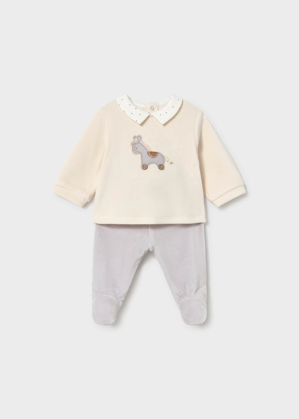 Completo ghettina e maglia neonato - Nebbia