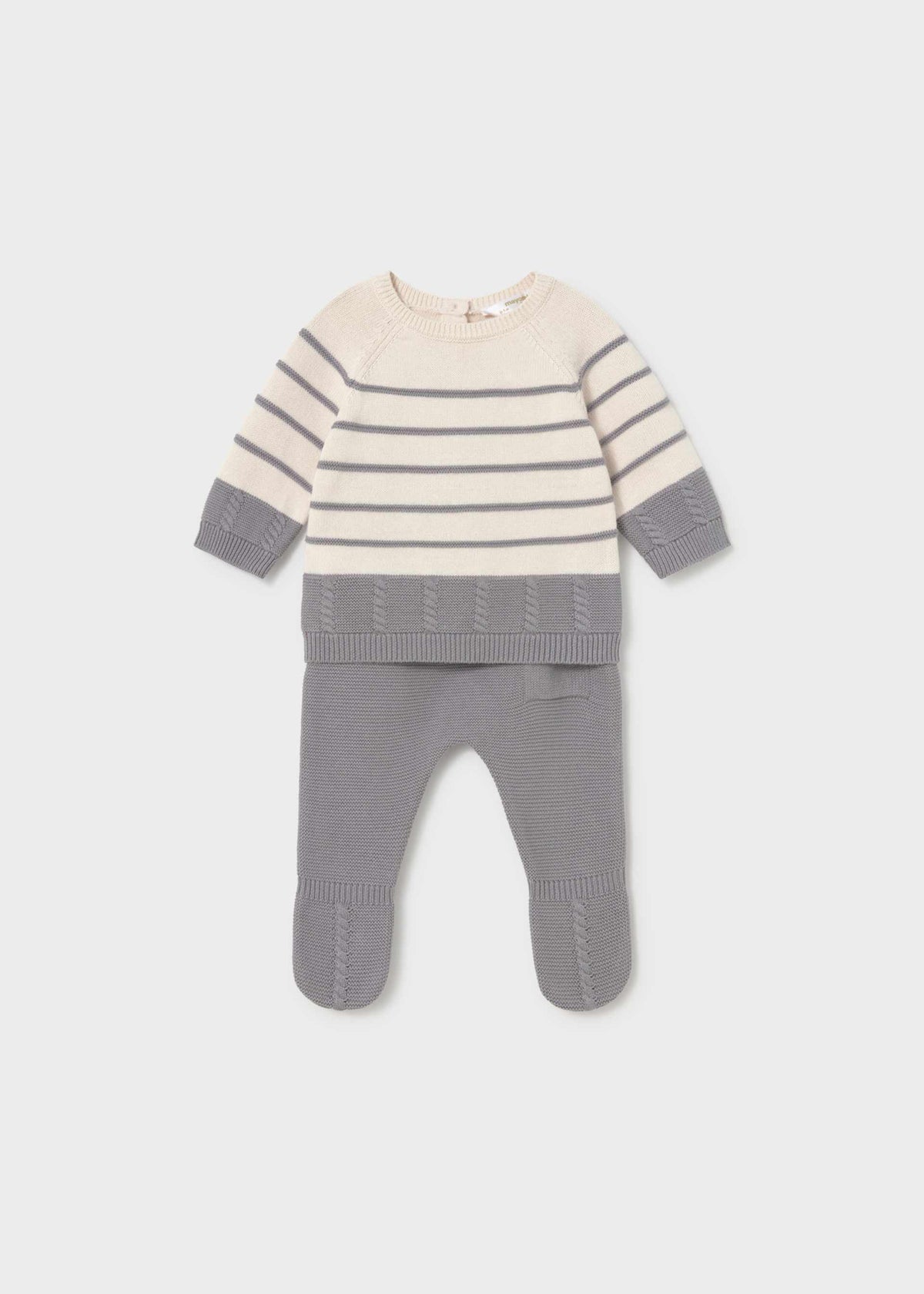 Completo ghettina e maglioncino neonato - Cenere
