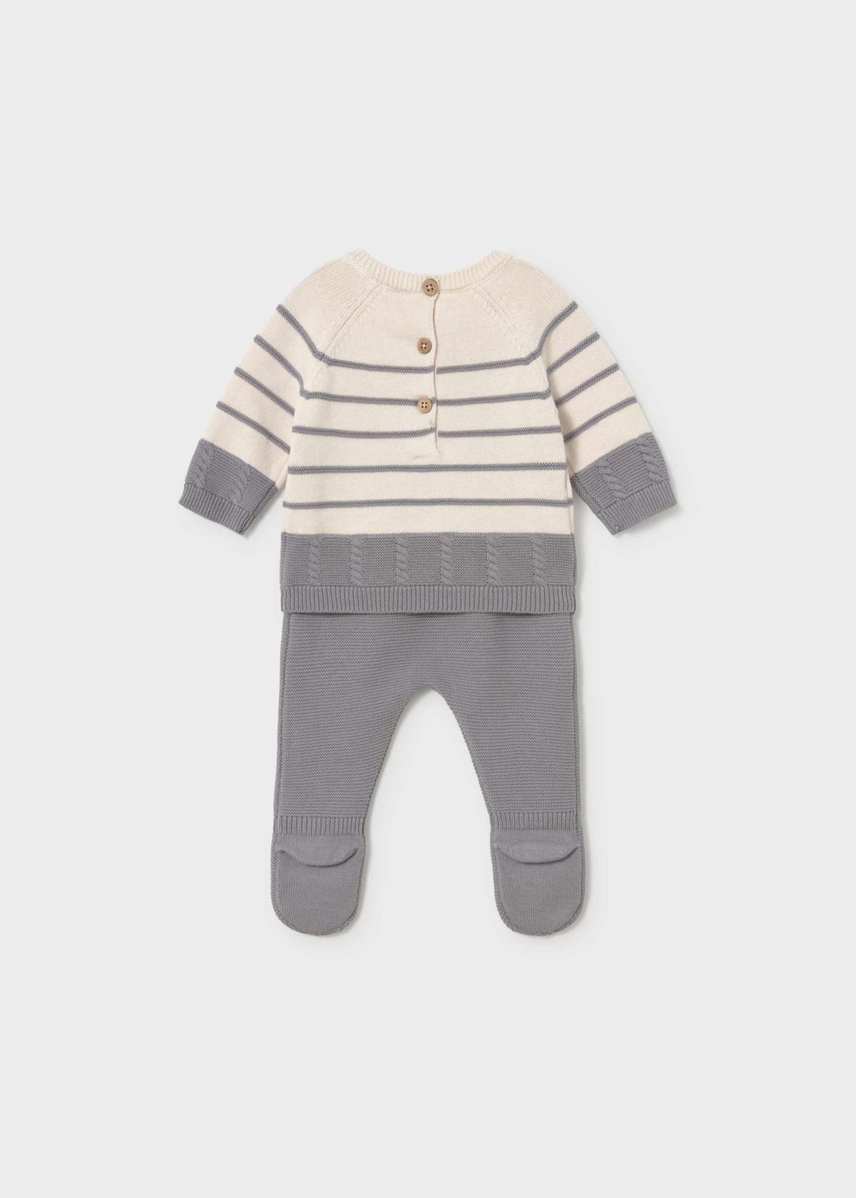 Completo ghettina e maglioncino neonato - Cenere