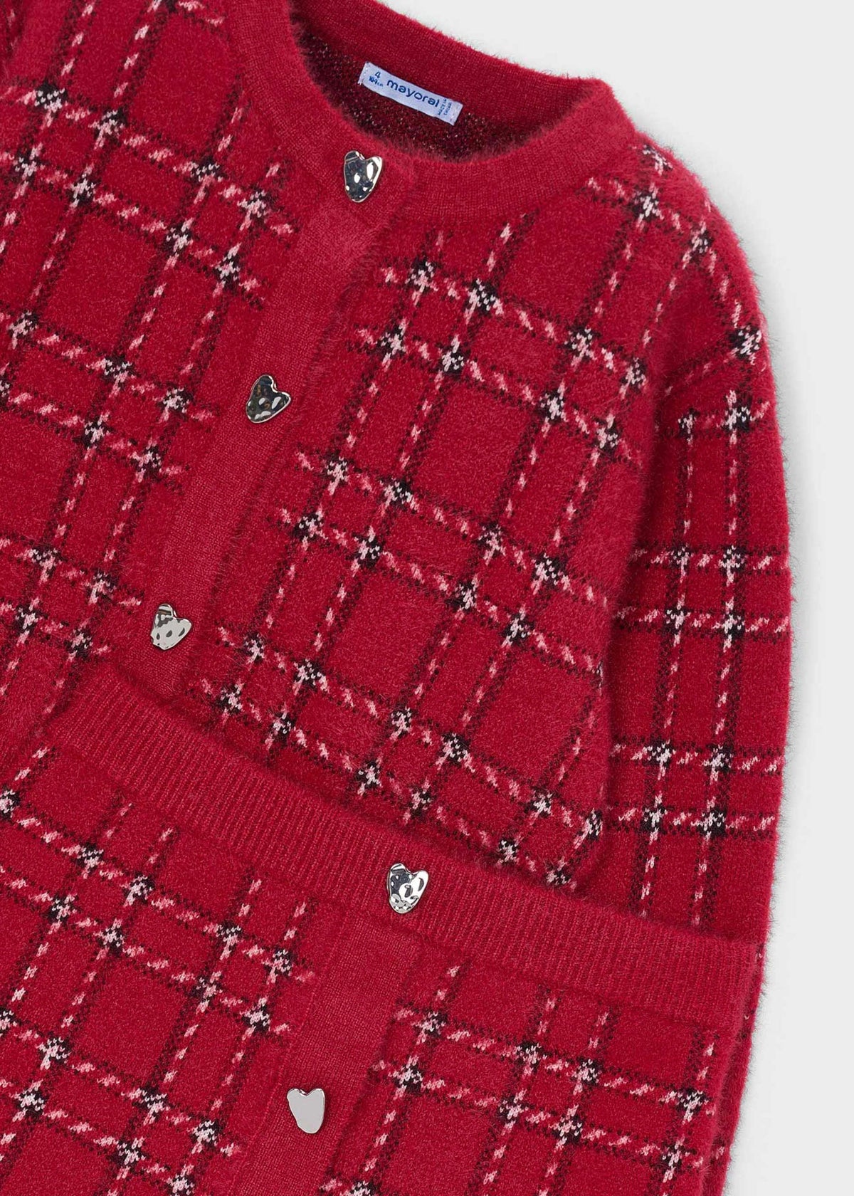 Completo gonna e cardigan in maglia bambina - Rosso