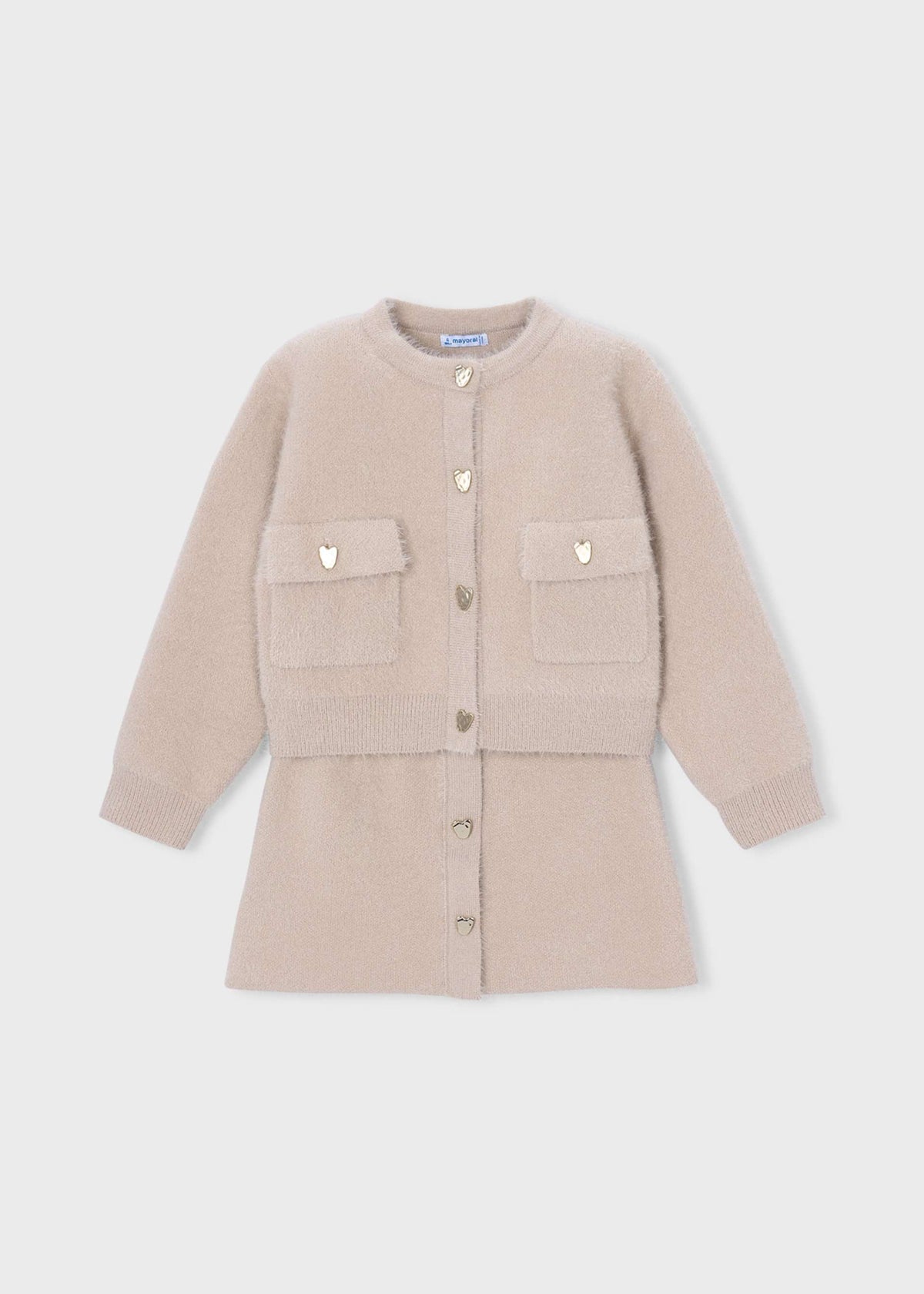 Completo gonna e cardigan in maglia bambina - Semilla