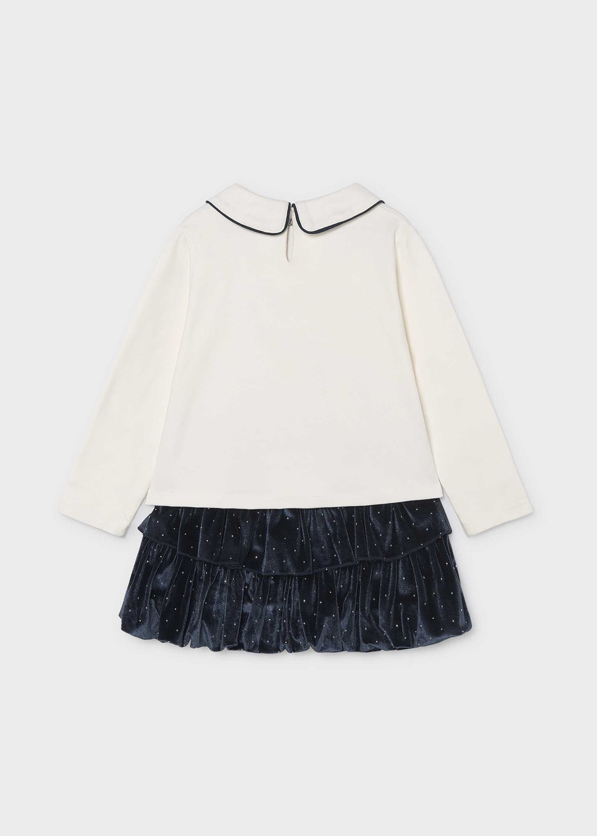 Completo gonna e maglietta in velluto bambina - Navy