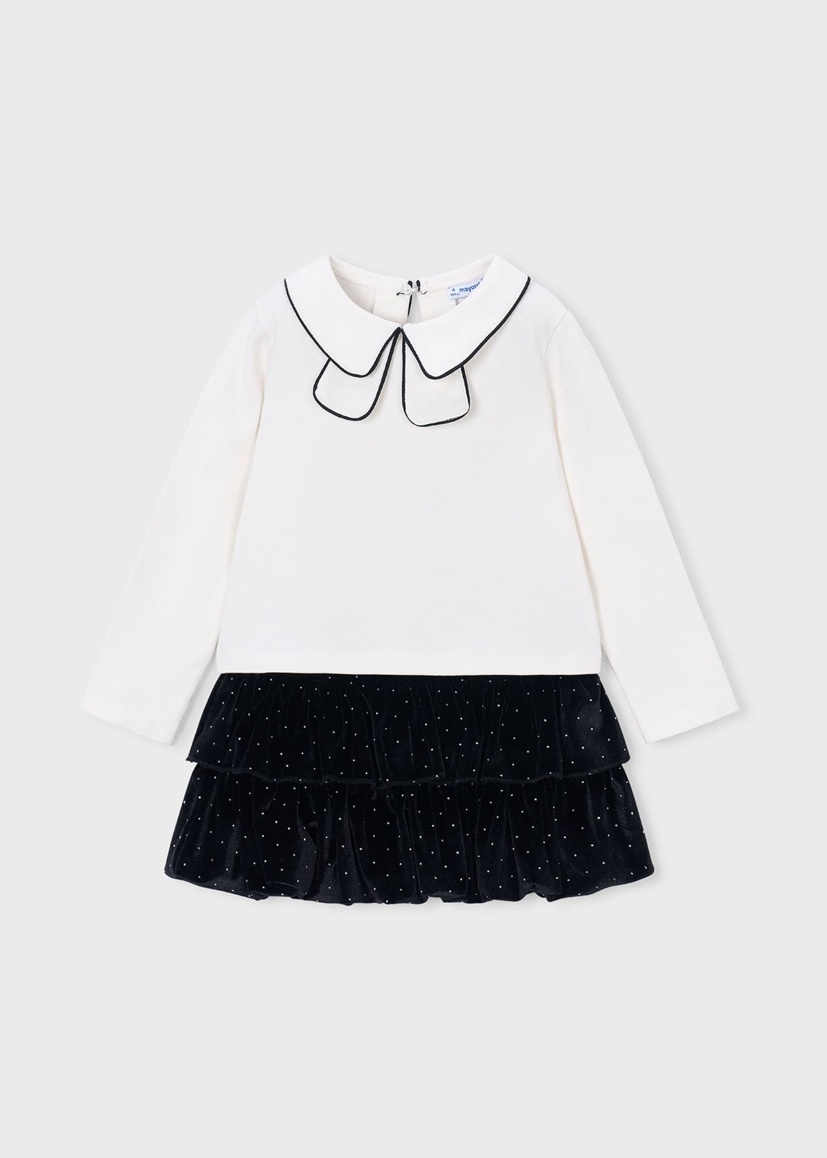 Completo gonna e maglietta in velluto bambina - Nero