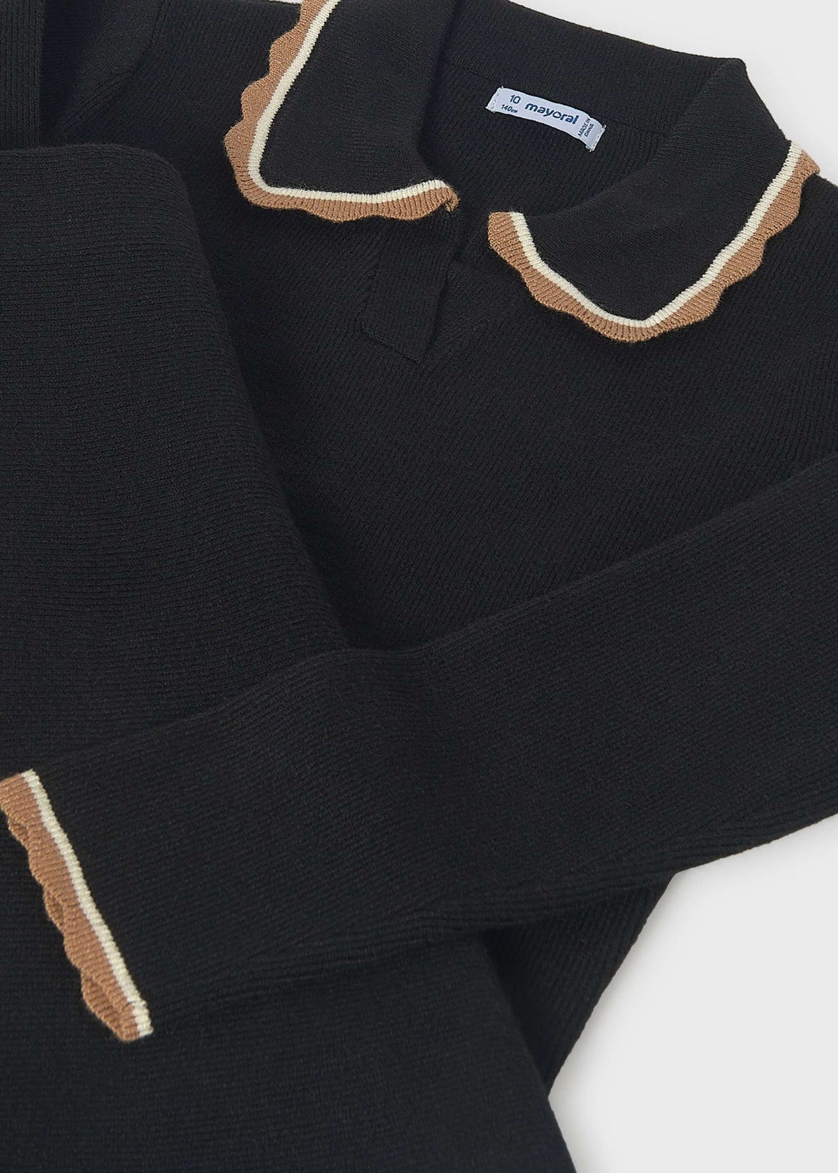 Completo gonna e polo in maglia ragazza - Nero