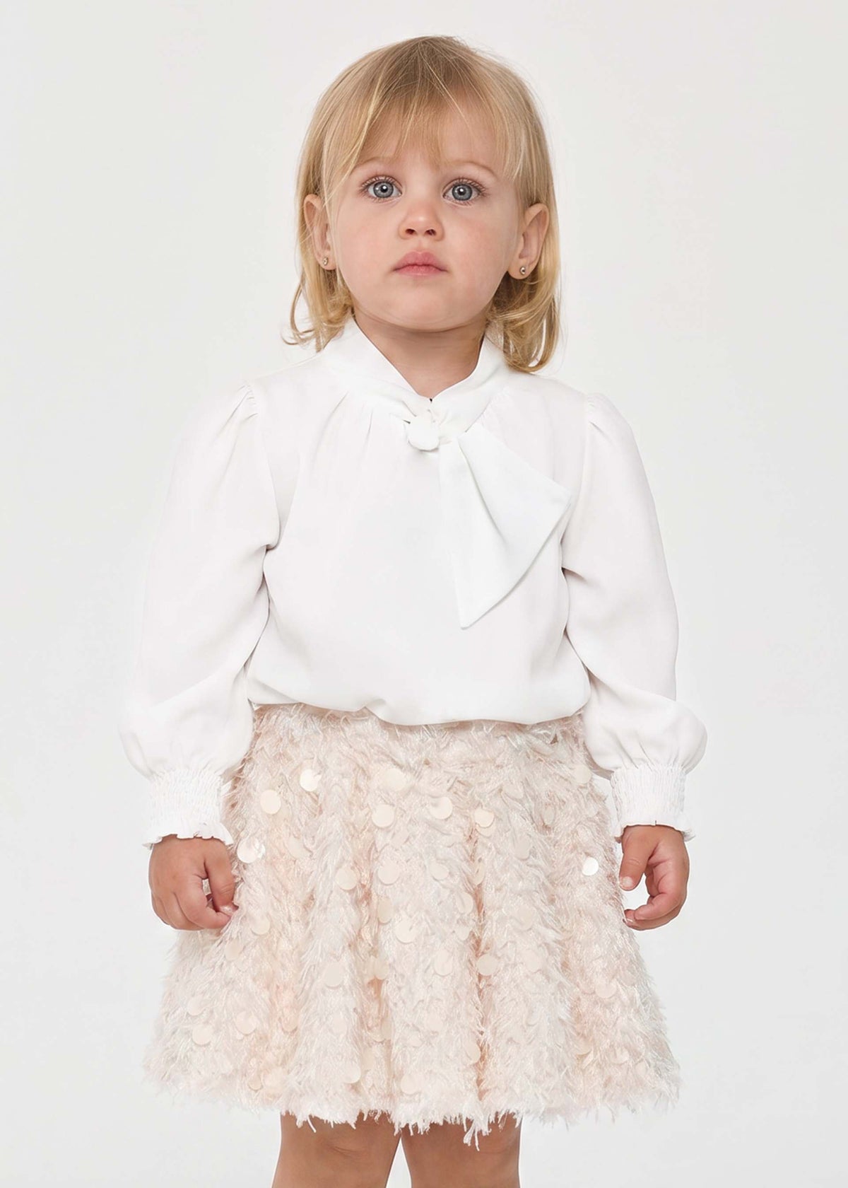 Completo Gonna Piume Bambina - Marzapane